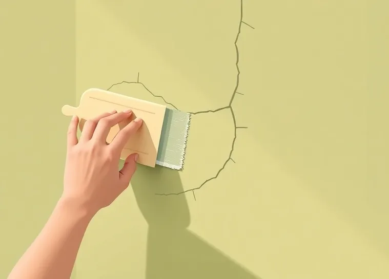Ponçage et rebouchage des fissures avant mise en peinture