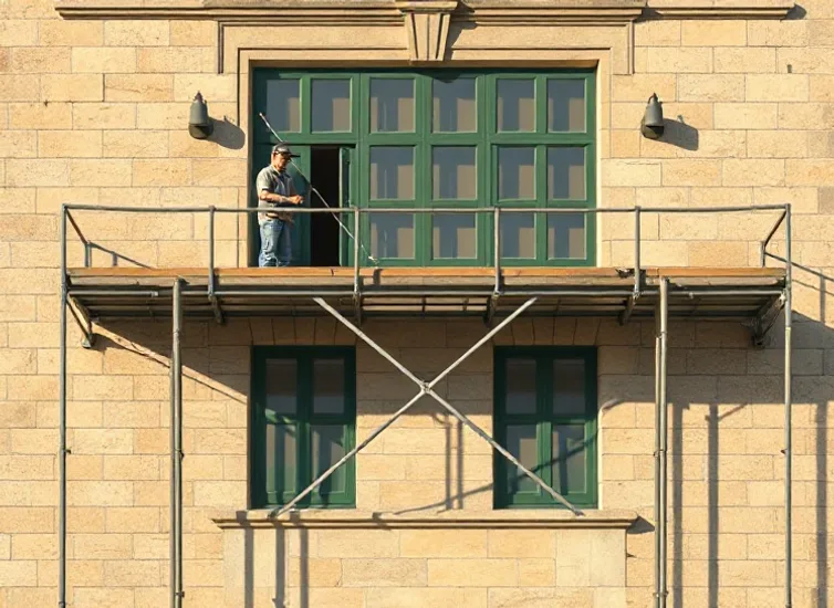 Ravalement de façade en pierre, nettoyage et application d'enduit